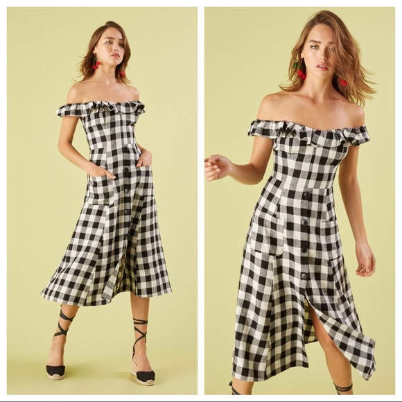 Reformation Dresses & Skirts - NWT Reformation Hattie Off Shoulder midi dress